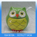 Ceramic owl seasoning pot sugar pot for kitchen